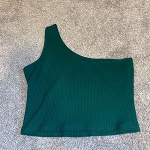 Ribbed Cropped One Shoulder Tank